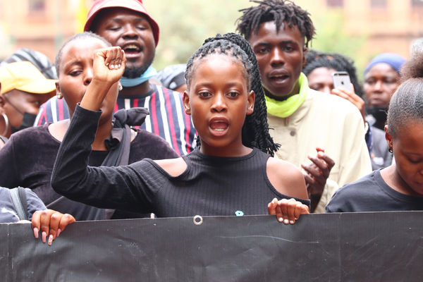 Informal traders together with members of the #NotInMyName organisation at the Church Square to march to the Tshwane House to hand over the letter of demands. Ron Sibiya